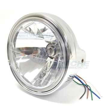 7.5" Side Mount Complete Headlight Assembly Chrome DOT 8K7F-H/C 