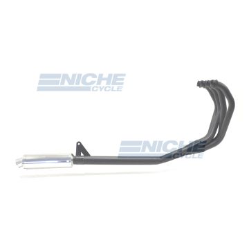 Suzuki GSX1100 86-88 Race 4-Into-1 Black Exhaust System with Polished Canister AC3-1001 