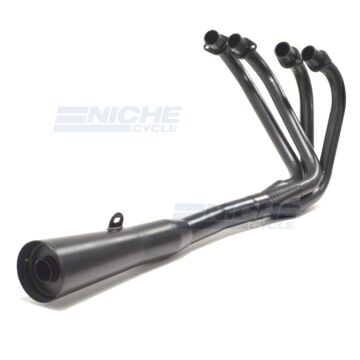 Honda CB 750K 69-76 Sidewinder 4-Into-1 Black Megaphone Exhaust System 301-1401 