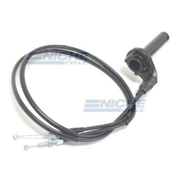 Yamaha Style Push/Pull Throttle Assembly w/Cables - Black KRS-041B 