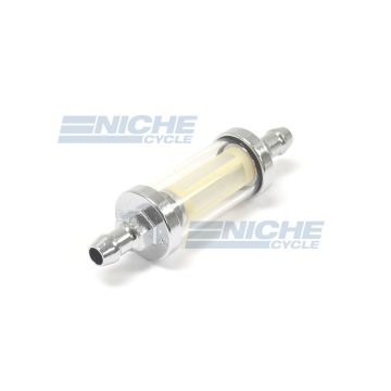 Universal Chrome Glass Fuel Filter w/ Washable Mesh Filter 3/8" A-FF00238 