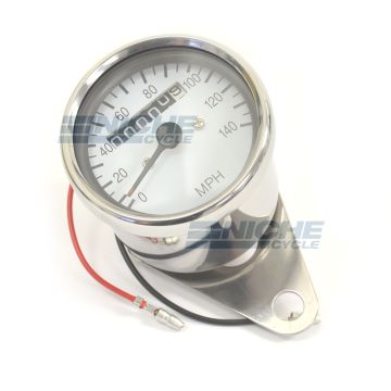 Mini Universa White Motorcycle Mechanical 140 MPH 58-43681A 