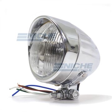 Headlight 3.5" Buffalo Hooded Chrome B/M 66-84184 