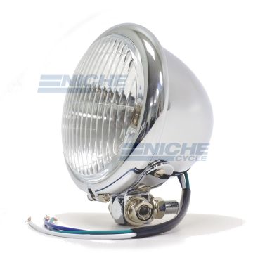 Bates Style 4.5" Chrome Bottom Mount Headlight with Blue Dot Beam Indicator 66-84121 