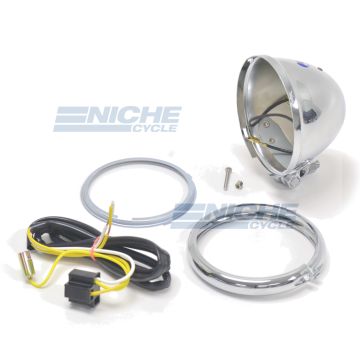 Bates Style 4.5" Chrome Bottom Mount Headlight Shell Kit 66-84120 