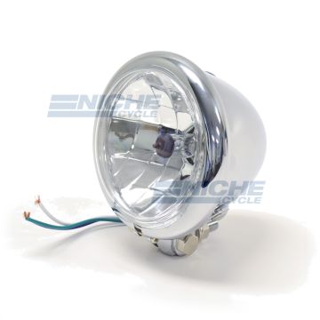 Headlight 4.5" w/H4 Bottom Mount- Chrome 66-84127 