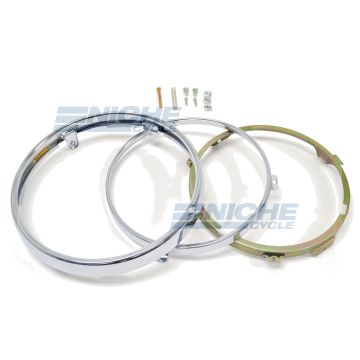 7" Honda CB CBX GL Headlight Rim & Retainer Kit 66-64334 