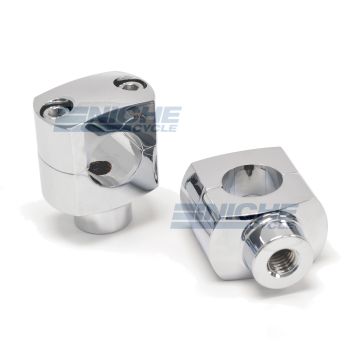 Universal 2-Inch Rise Mount, Chrome Handlebar Risers 23-09701 
