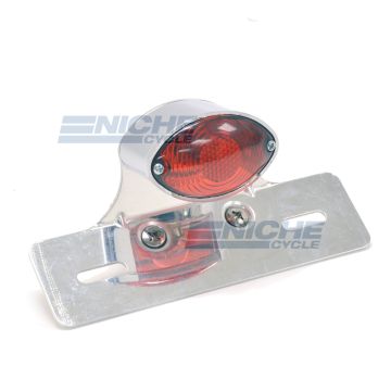 Single Small Cateye Brake Light with License Plate Bracket 62-21601 