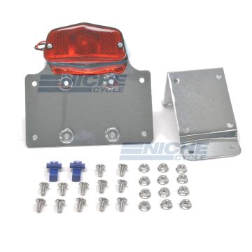 Universal Surface Mount Chrome Taillight & Plate Bracket 62-21550 