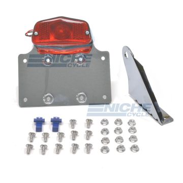 Universal Axle Mount Chrome Taillight & Plate Bracket 62-21551 