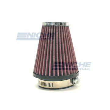 Universal Motorcycle High Performance Tapered Air Filter 2-1/4"" Inlet RC-1250-01 