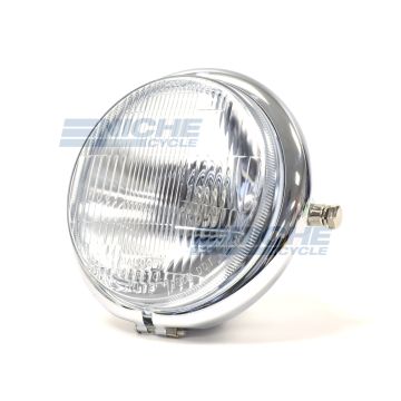 Bates Style 5.75" Chrome Side Mount Headlight with Blue Dot Beam Indicator 66-84101 