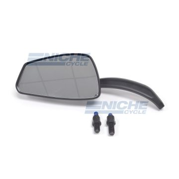 Cruiser Style Custom Left Side Mirror - 10mm Satin Black 20-53094 
