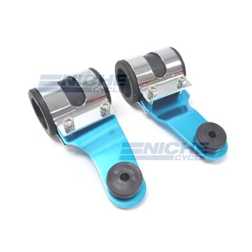 Blue Aluminum Headlight Brackets - Heavy Duty 66-35853 