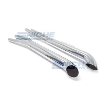 Honda CB650 Custom Slip On Motorcycle Mufflers Turnout Chrome 001-3210 