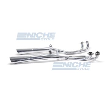 Honda 1100 Gold Wing Rolled 4-Into-2 Chrome Slash Cut Exhaust System 001-1084 