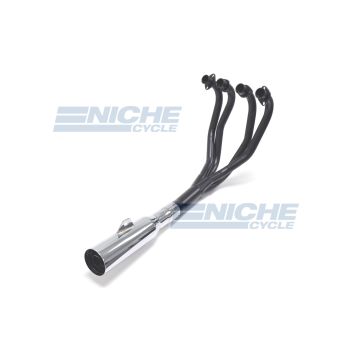 Suzuki GS 750/1100/1150 4-Into-1 Black,Chrome Canister Exhaust System 803-0601 