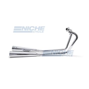 Yamaha XS650 MAC 2-Into-2 Chrome Megaphone Exhaust System 004-0133 