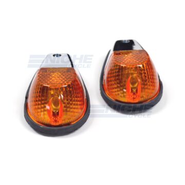 Chrome/Amber Flush Mount Deco Light Set - Dual Filament 61-81982 