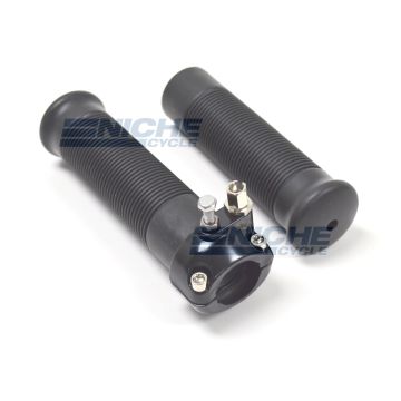 1" Single Pull Black Throttle Assembly w/Grips 44-29482B 