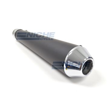 17" Black & Chrome Shorty Reverse Cone Muffler 80-84030BC 