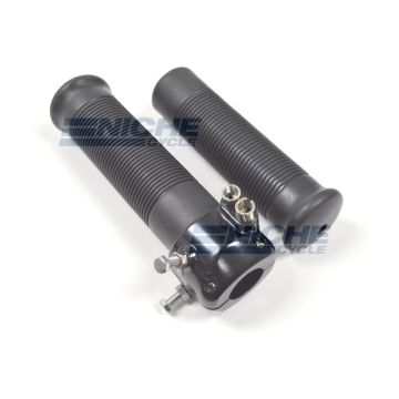 7/8" Dual Pull Black Throttle Assembly w/Grips 44-29484B 