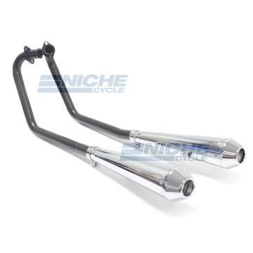 Honda CB350 2-2 Black/Chrome Reverse Cone NCS001-0133BC 