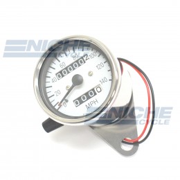 Mini Speedo 2:1 Trip/Bracket White Face 58-43666A