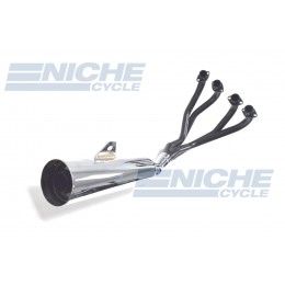 Honda Nighthawk 700 S 4-Into-1 Black,Chrome Canister Exhaust System 801-3001